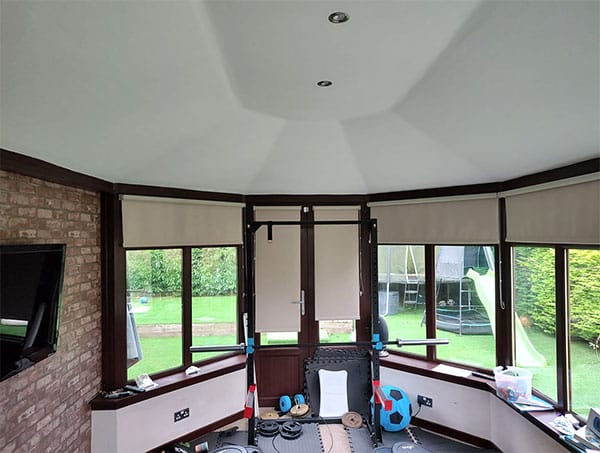 internal shot of tiled conservatory roof